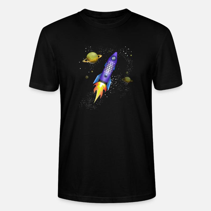 Fusée dans l'espace - T-shirt bio CRAFTER Stanley Stella Unisexe - noir