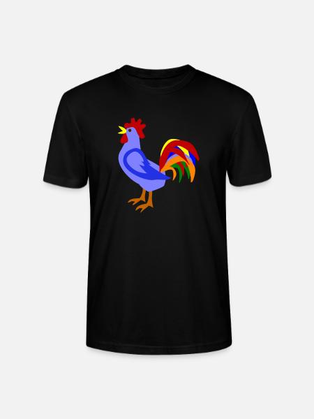 Farbenfroher Hahn im Kunstdesign - Stanley/Stella Unisex Bio-T-Shirt CRAFTER - Schwarz