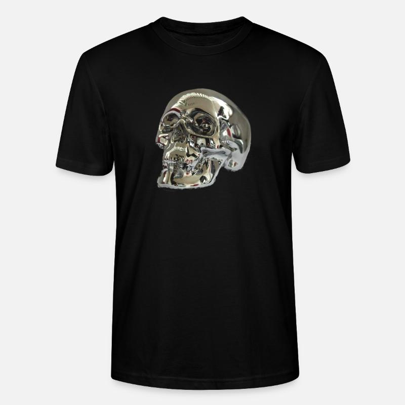 Silber Skull - Stanley/Stella Unisex Bio-T-Shirt CRAFTER - Schwarz