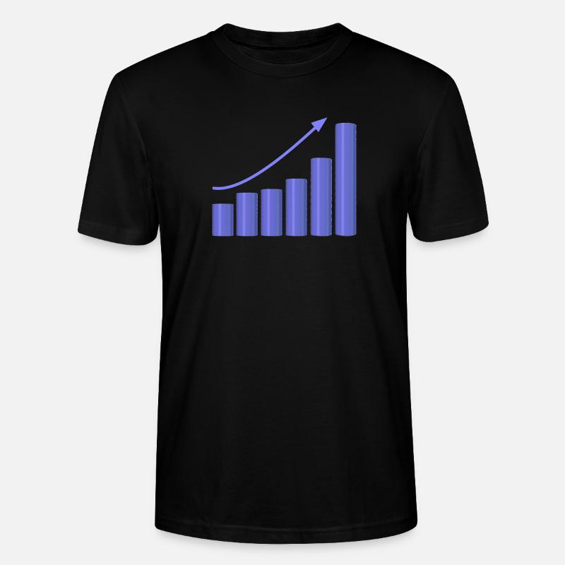 Courbe de croissance avec pente dynamique - T-shirt bio CRAFTER Stanley Stella Unisexe - noir