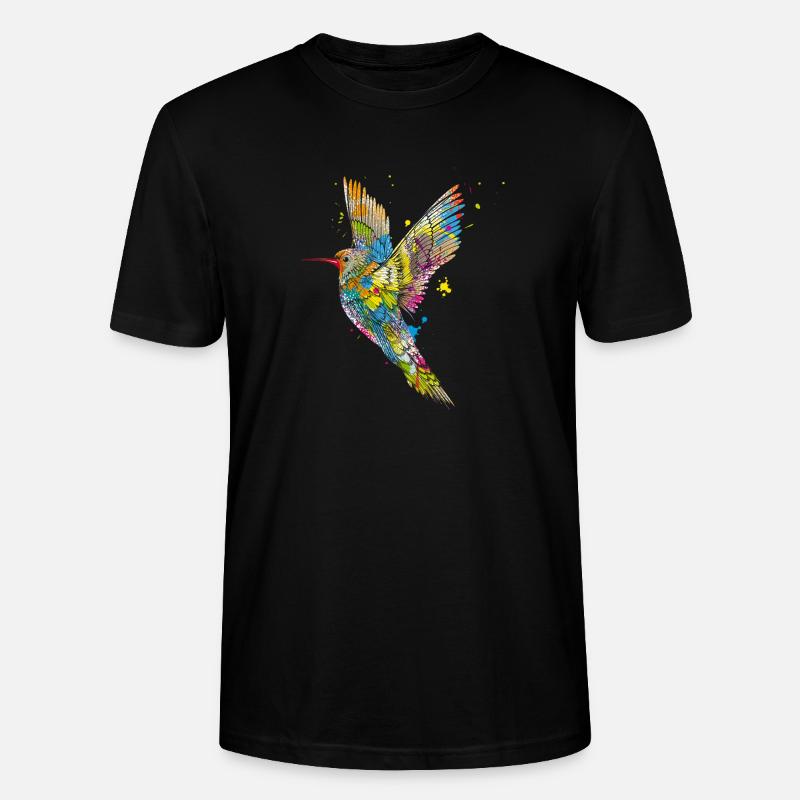 Kolibri Graffiti - Stanley/Stella Unisex Bio-T-Shirt CRAFTER - Schwarz