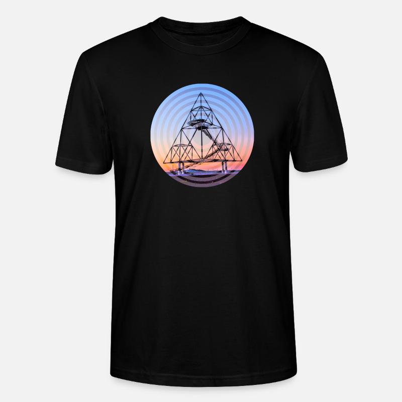 Tetraeder Kreise - Stanley/Stella Unisex Bio-T-Shirt CRAFTER - Schwarz