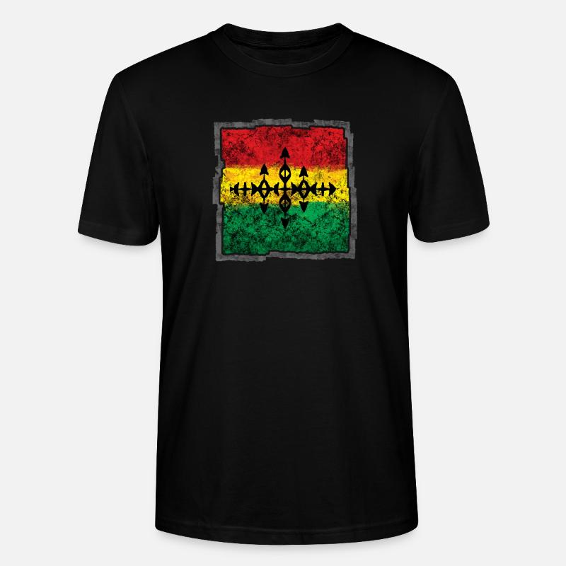 Abstraktes Reggae Färbe-Cross - Stanley/Stella Unisex Bio-T-Shirt CRAFTER - Schwarz