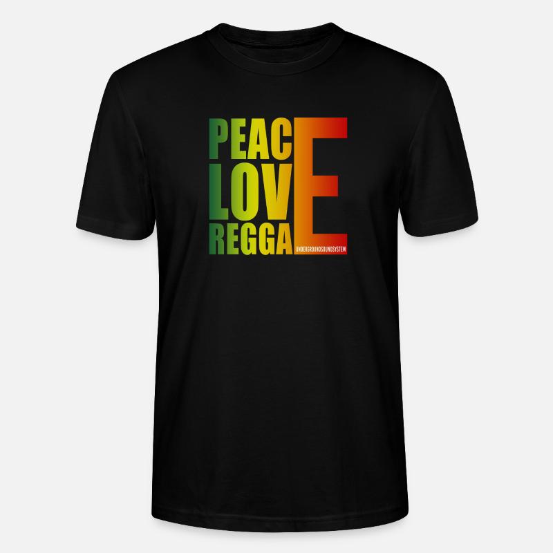 Peace Love Reggae Gradient - Stanley/Stella Unisex Bio-T-Shirt CRAFTER - Schwarz
