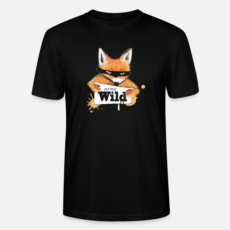Fuchs mit einer Nachricht - Stanley/Stella Unisex Bio-T-Shirt CRAFTER - Schwarz