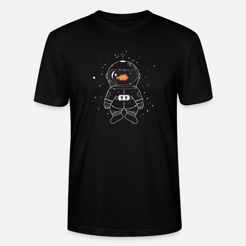 Astronaute avec un poisson rouge - T-shirt bio CRAFTER Stanley Stella Unisexe - noir