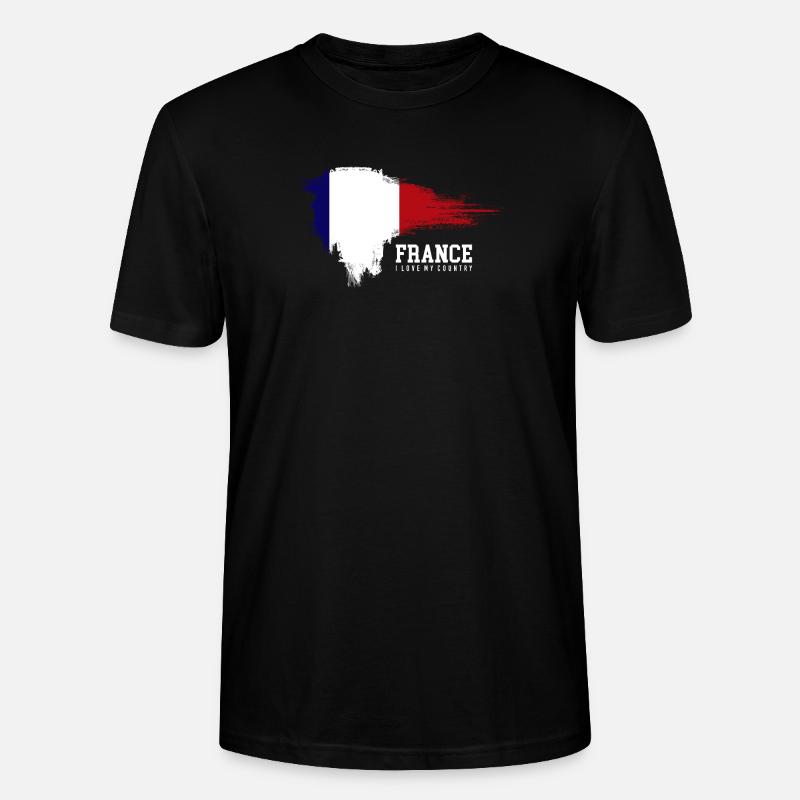 Fierté du drapeau français - T-shirt bio CRAFTER Stanley Stella Unisexe - noir
