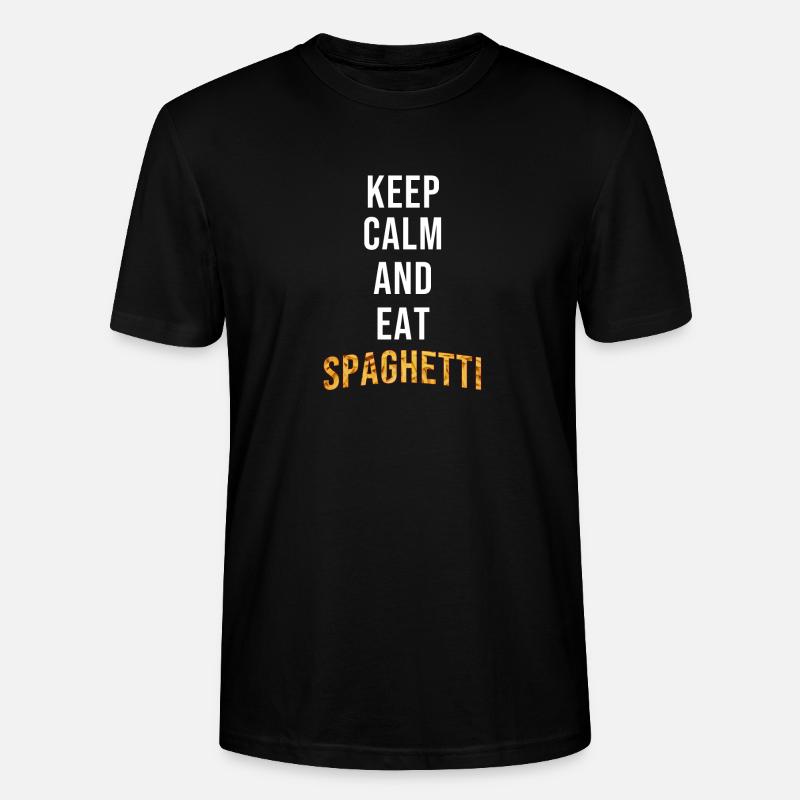 Keep Calm Eat Spaghetti - Stanley/Stella Unisex Bio-T-Shirt CRAFTER - Schwarz