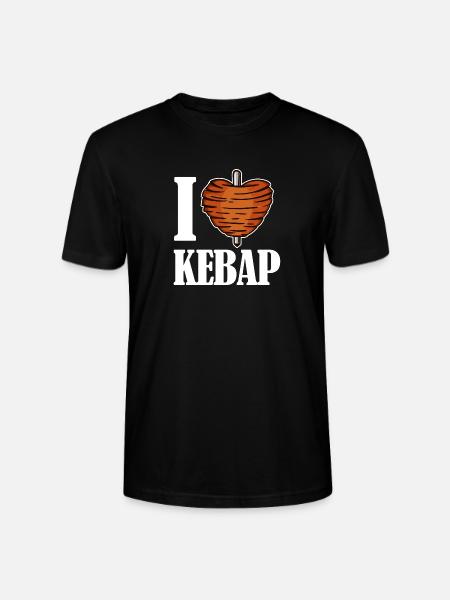 I love kebab kebab kebab heart saying Funny - Stanley/Stella CRAFTER Unisex Organic T-Shirt - black