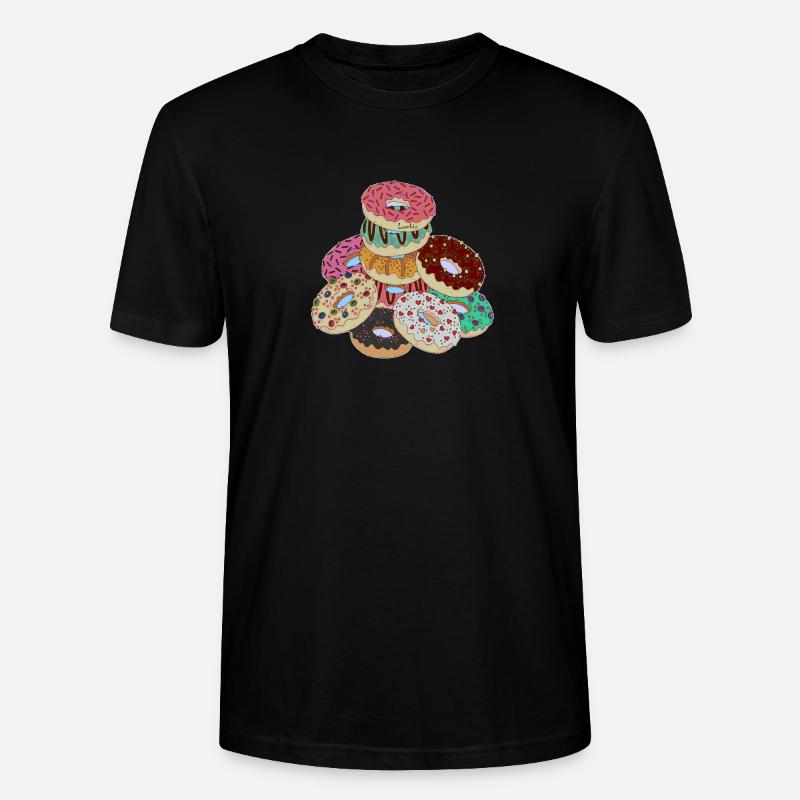 Pyramide der Regenbogen-Donuts - Stanley/Stella Unisex Bio-T-Shirt CRAFTER - Schwarz