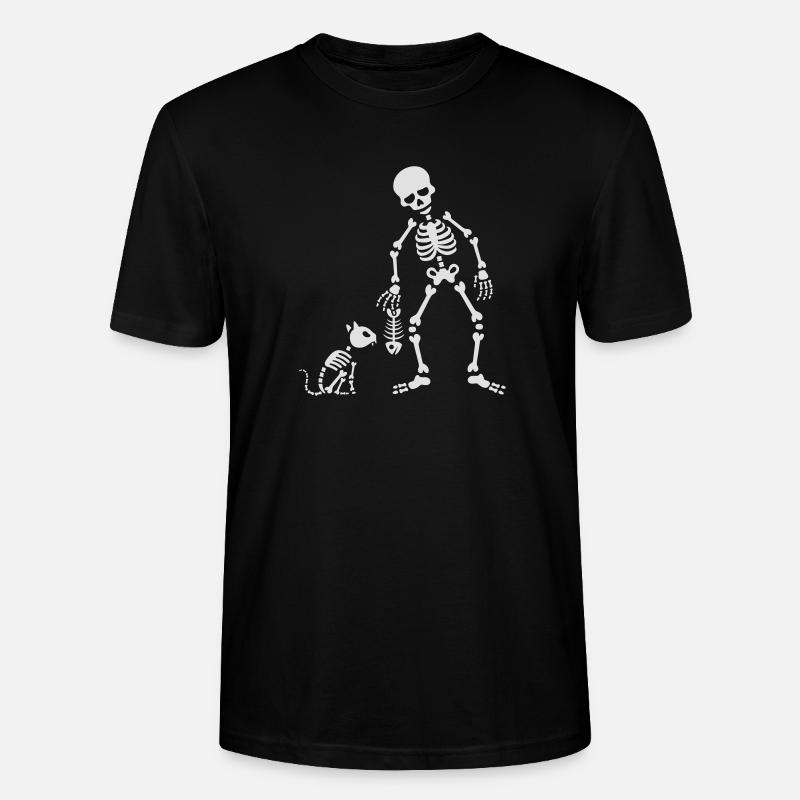 Cat likes fish bone skeleton - Stanley/Stella Unisex Bio-T-Shirt CRAFTER - Schwarz