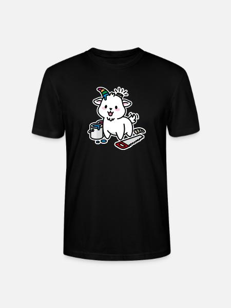 Unicorn DIY Kawaii Schattig Steenbok Geit grappig - Stanley/Stella Uniseks bio-T-shirt CRAFTER - zwart