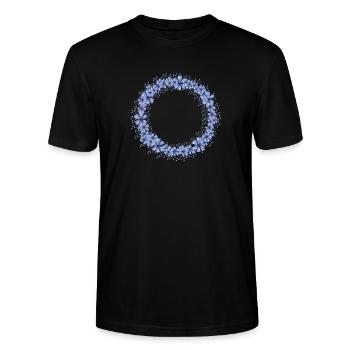 couronne de fleur de bleuet bleu vif - T-shirt bio CRAFTER Stanley Stella Unisexe - noir - Devant - Alina (178cm) & Michal (187cm)