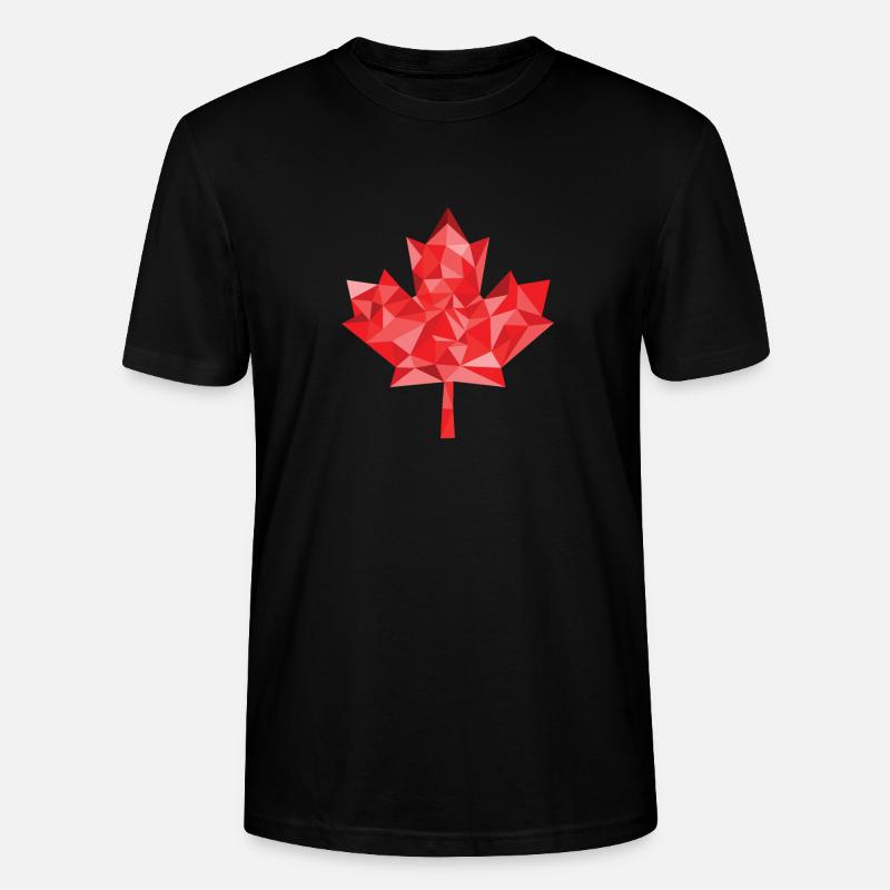 Feuille d'érable polygone Canada - T-shirt bio CRAFTER Stanley Stella Unisexe - noir
