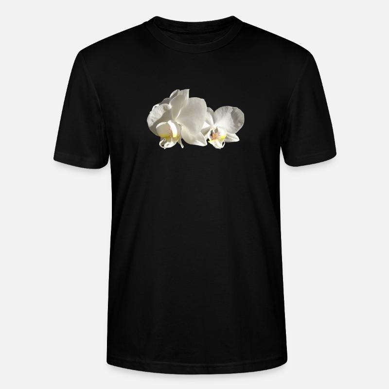 Orchidee weiß - Stanley/Stella Unisex Bio-T-Shirt CRAFTER - Schwarz