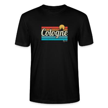 Cologne Köln Retro Vintage Surfer Kölner Karneval - Stanley/Stella Unisex Bio-T-Shirt CRAFTER - Schwarz - Vorne - Alina (178cm) & Michal (187cm)