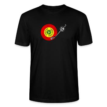 Positive Vibrations Red Gold Green Vinyl Record - T-shirt bio CRAFTER Stanley Stella Unisexe - noir - Devant - Alina (178cm) & Michal (187cm)