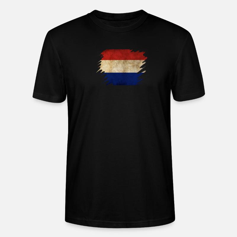 Grunge Holländisches Flaggendesign - Stanley/Stella Unisex Bio-T-Shirt CRAFTER - Schwarz