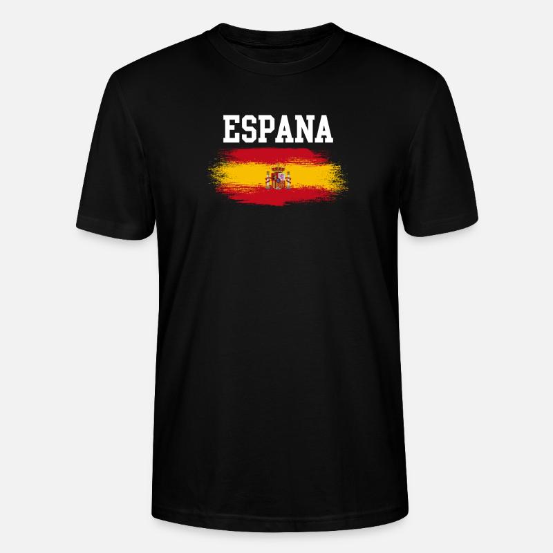 Brosse du drapeau de l’Espagne - T-shirt bio CRAFTER Stanley Stella Unisexe - noir