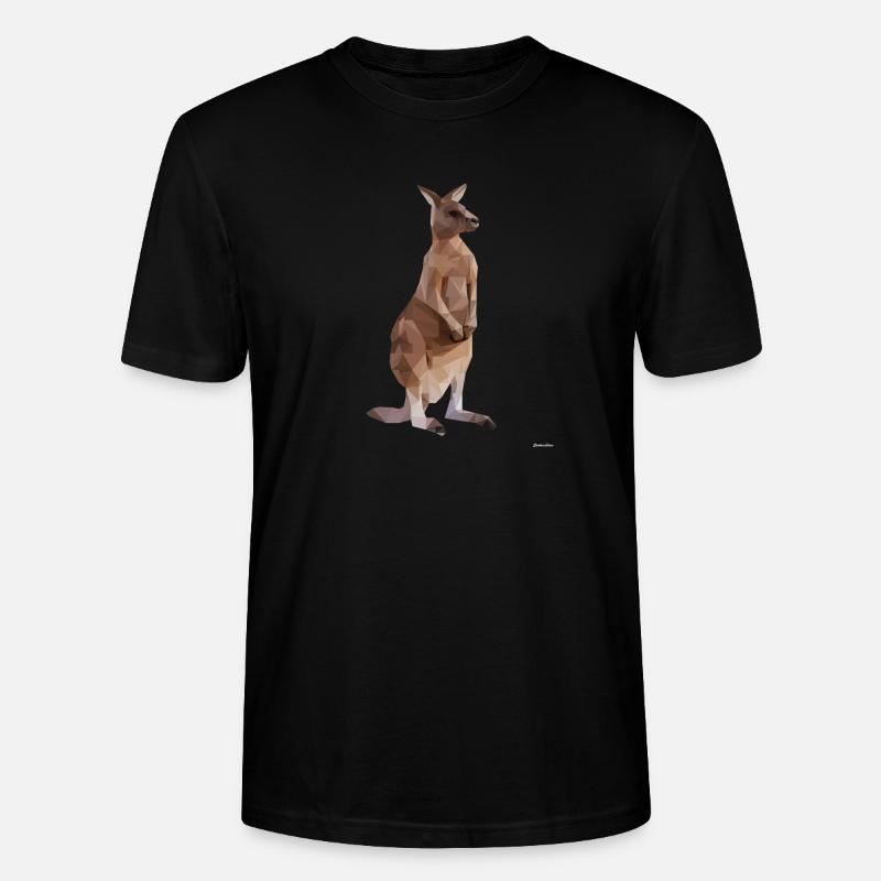 Graphique géométrique Kangaroo Low Poly - T-shirt bio CRAFTER Stanley Stella Unisexe - noir