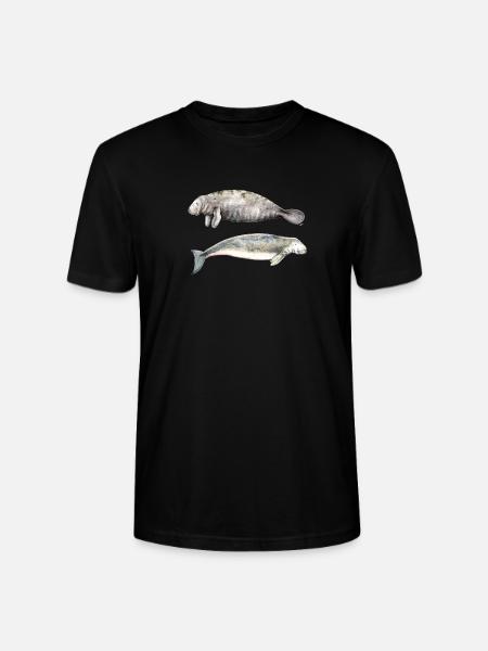 Havkøer: manatee og dugong - Stanley Stella CRAFTER unisex økologisk-T-shirt - sort