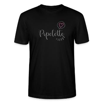 Schickes Herzpipelette - Stanley/Stella Unisex Bio-T-Shirt CRAFTER - Schwarz - Vorne - Alina (178cm) & Michal (187cm)