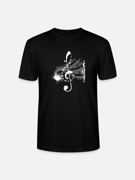Notenwirbel und Partitur-Splash - Stanley/Stella Unisex Bio-T-Shirt CRAFTER - Schwarz