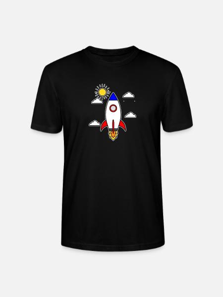 Schulstart Rakete Raumschiff Schulbeginn Schule - Stanley/Stella Unisex Bio-T-Shirt CRAFTER - Schwarz