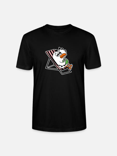 Möwe am Strand - Stanley/Stella Unisex Bio-T-Shirt CRAFTER - Schwarz