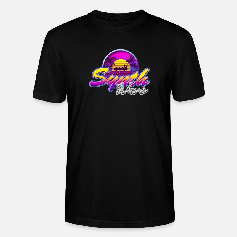 Synth-Wave Music Neon-Vibe Electrowave sunset - Stanley/Stella Unisex Bio-T-Shirt CRAFTER - Schwarz