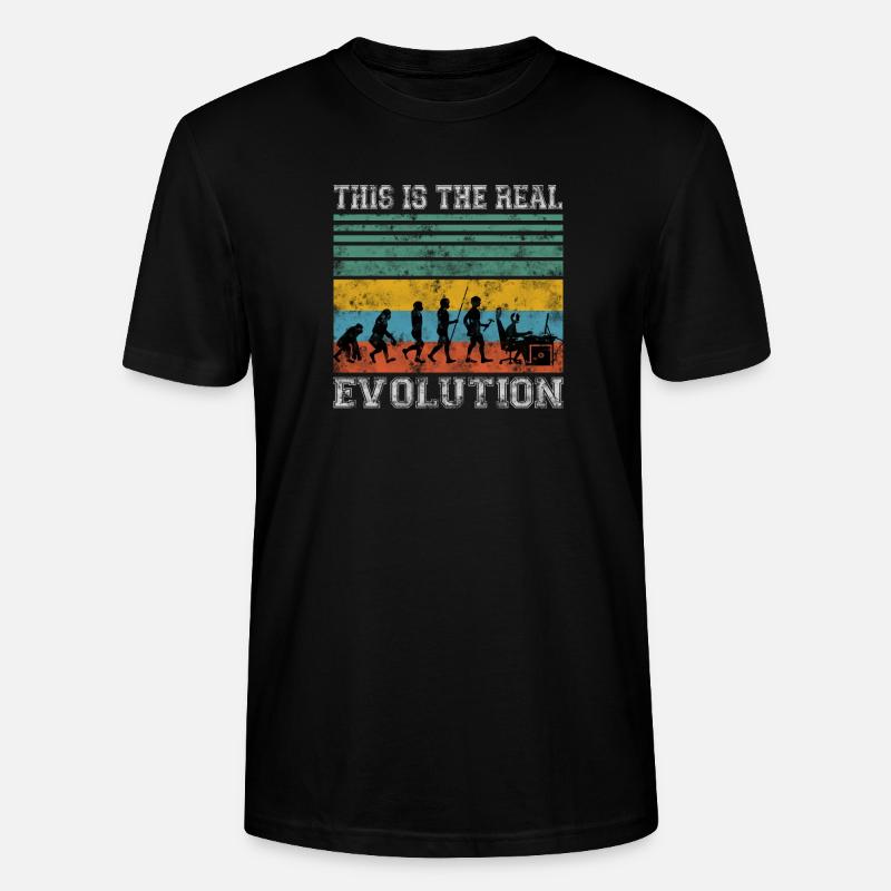 Zocker Gamer Evolution Shirt Geschenk - Stanley/Stella Unisex Bio-T-Shirt CRAFTER - Schwarz
