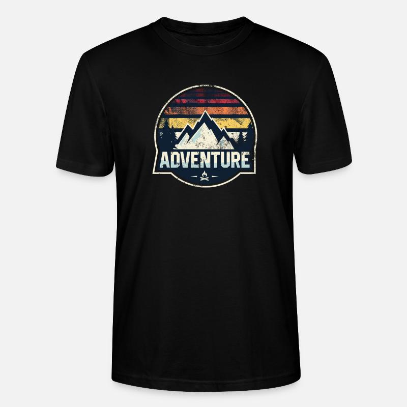 Adventure Mountain Patch - Stanley/Stella Unisex Bio-T-Shirt CRAFTER - Schwarz