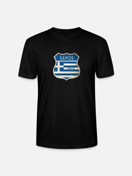 Samos Grèce Armoiries Drapeaux Design - T-shirt bio CRAFTER Stanley Stella Unisexe - noir