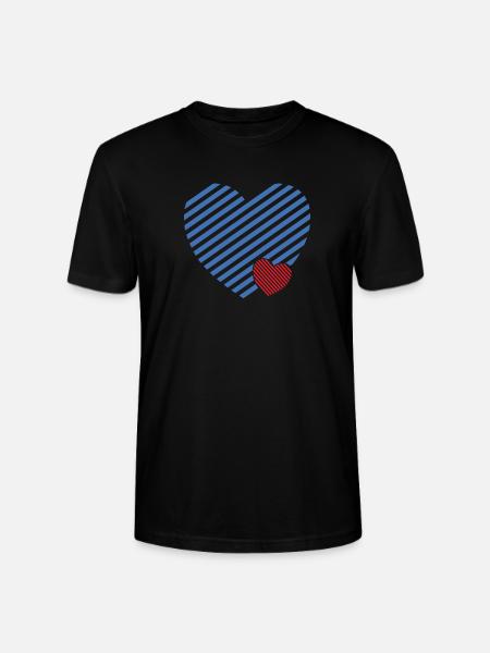 Doppel Herz - Design textile Geschenkidee - Stanley/Stella Unisex Bio-T-Shirt CRAFTER - Schwarz