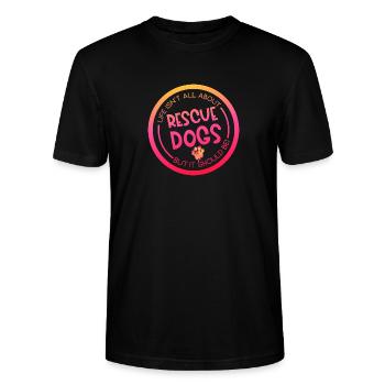 Rettungshund Suchhund Diensthund Pfote - Stanley/Stella Unisex Bio-T-Shirt CRAFTER - Schwarz - Vorne - Alina (178cm) & Michal (187cm)