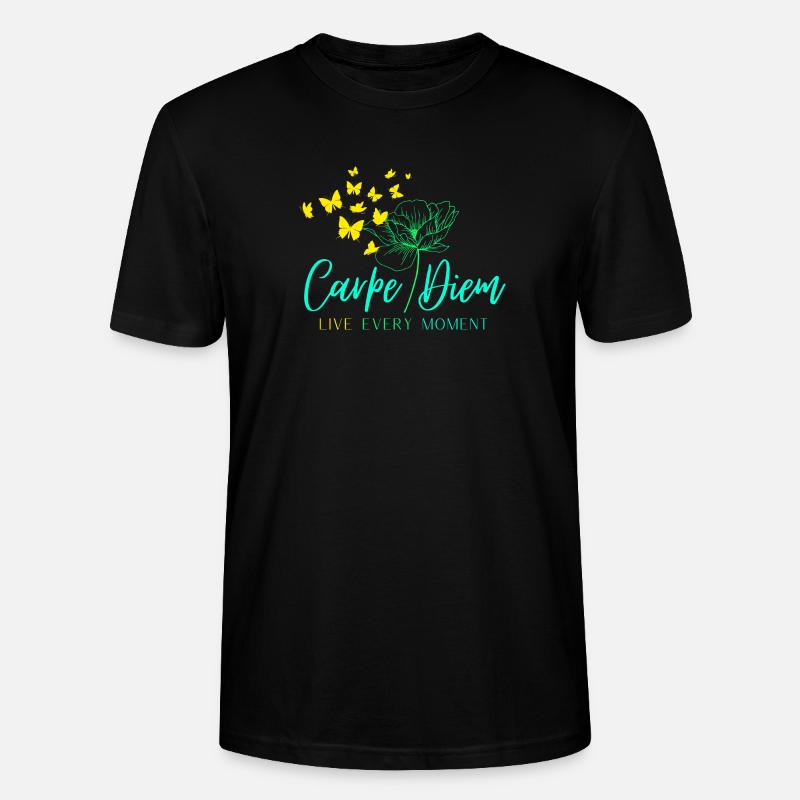 Carpe Diem LIVE EVERY MOMENT - Stanley/Stella Unisex Bio-T-Shirt CRAFTER - Schwarz