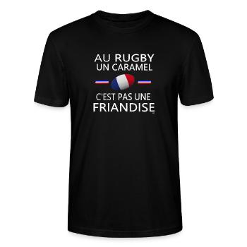 rugby, rugby sport, rugby humour, rugbyman - T-shirt bio CRAFTER Stanley Stella Unisexe - noir - Devant - Alina (178cm) & Michal (187cm)