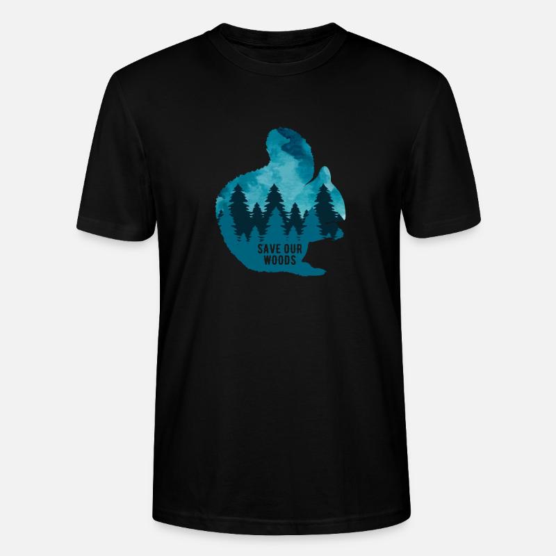 Klimawandel Umweltschutz Eichhörnchen Naturschutz - Stanley/Stella Unisex Bio-T-Shirt CRAFTER - Schwarz
