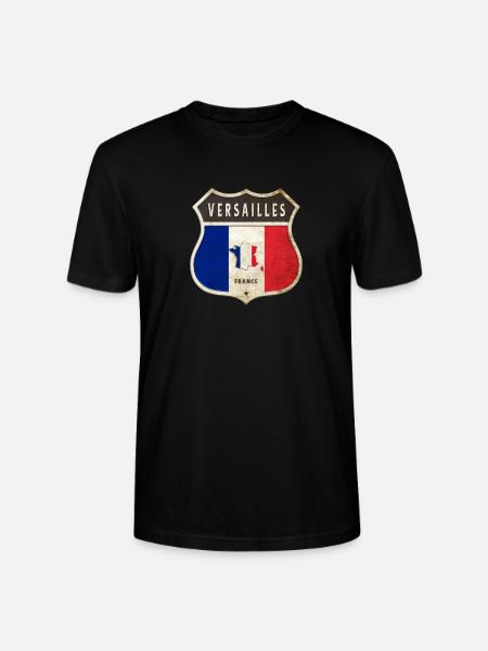 Versailles Ranskan vaakunan lippujen suunnittelu - Stanley/Stella CRAFTER unisex luomu-t-paita - musta