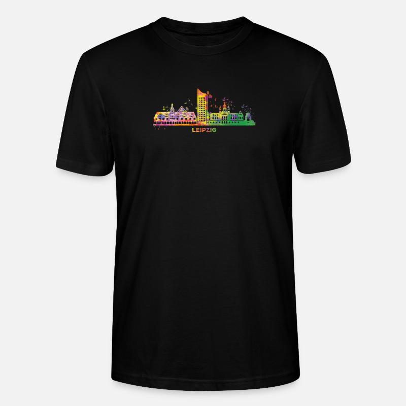 Leipzig Skyline Bunt Leipziger Uniriese - Stanley/Stella Unisex Bio-T-Shirt CRAFTER - Schwarz