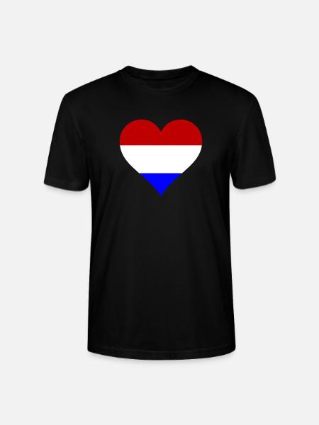Herz Holland Farben - Stanley/Stella Unisex Bio-T-Shirt CRAFTER - Schwarz