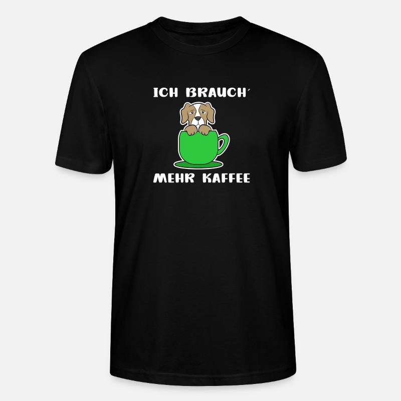 Kaffee Hund Kaffeetasse Statement Kaffeeliebhaber - Stanley/Stella Unisex Bio-T-Shirt CRAFTER - Schwarz