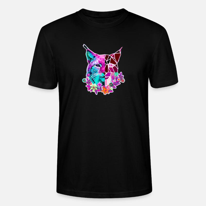 Luchs Katze Sommer Farben - Stanley/Stella Unisex Bio-T-Shirt CRAFTER - Schwarz