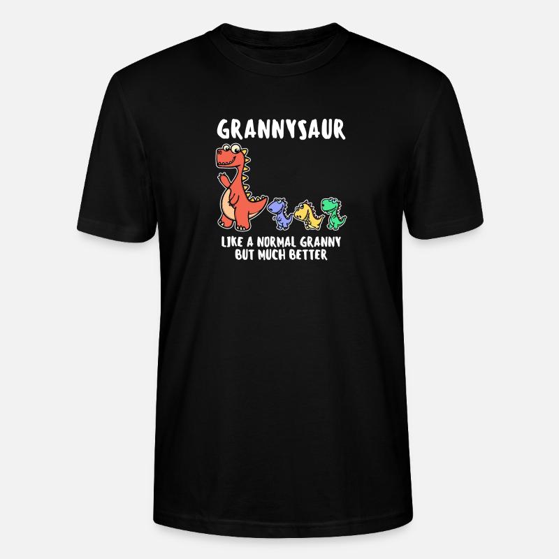 Oma Cool Statement Großmutter Dinosaurier - Stanley/Stella Unisex Bio-T-Shirt CRAFTER - Schwarz