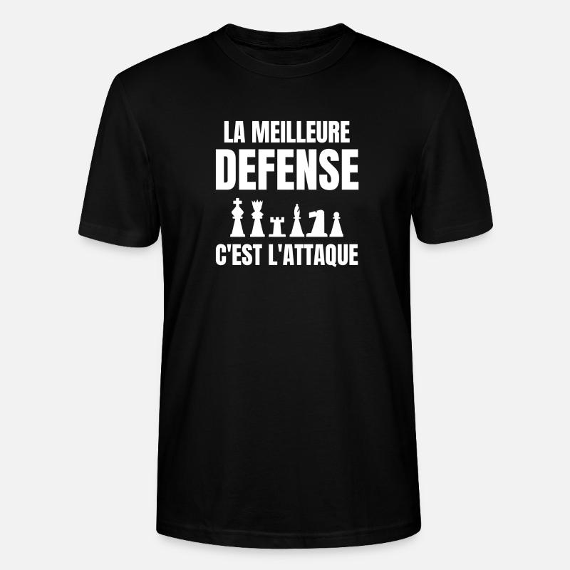 échec, échec et mat, joueur d'échecs - T-shirt bio CRAFTER Stanley Stella Unisexe - noir