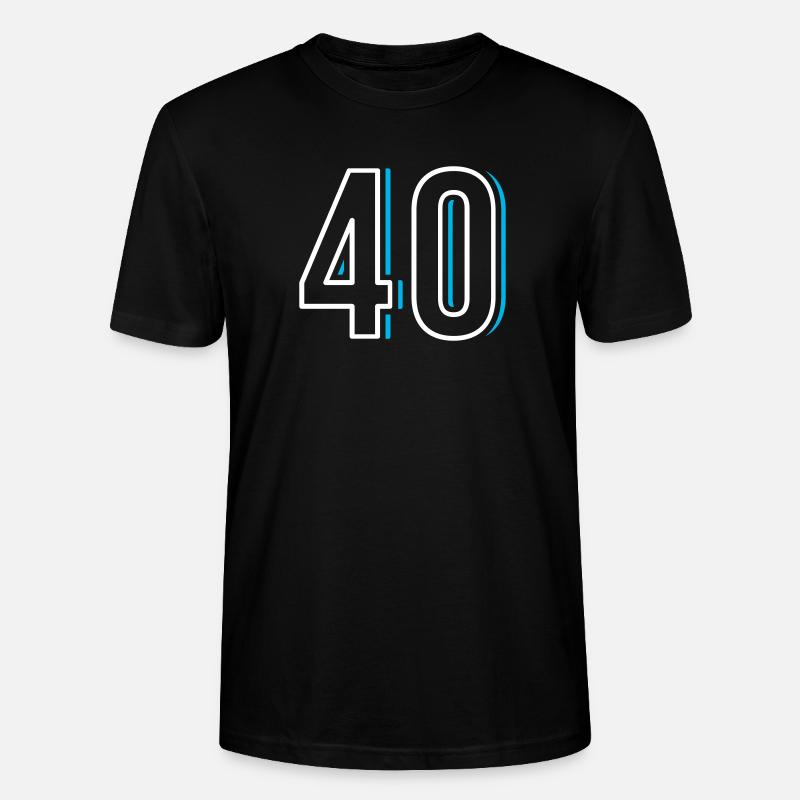 Nummer 40 - Vierzig - Stanley/Stella Unisex Bio-T-Shirt CRAFTER - Schwarz
