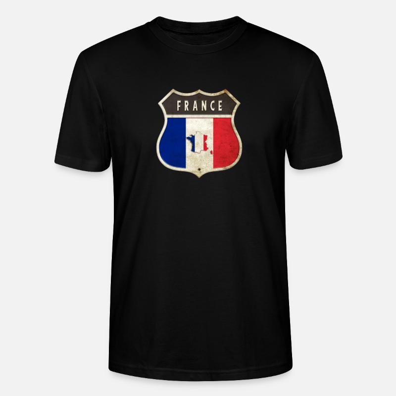 Frankreich Wappen Flaggen Design - Stanley/Stella Unisex Bio-T-Shirt CRAFTER - Schwarz