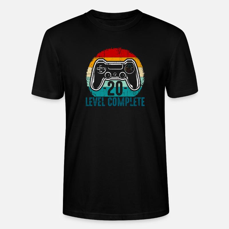 Retro Controller Level Complete - Stanley/Stella CRAFTER Unisex Organic T-Shirt - black