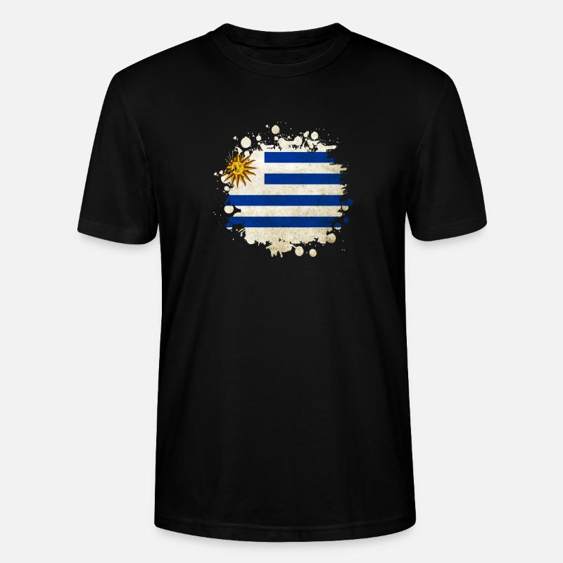 Uruguay Klecks Flaggen Design - Stanley/Stella Unisex Bio-T-Shirt CRAFTER - Schwarz