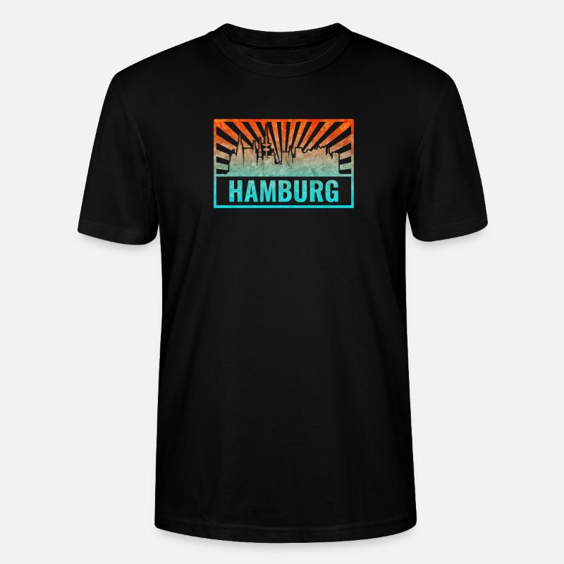 Pente de la silhouette de Hambourg - T-shirt bio CRAFTER Stanley Stella Unisexe - noir